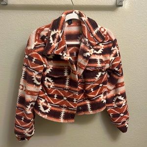 Shein Western Style Cropped Sherpa